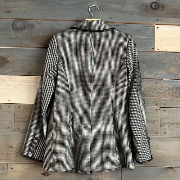 $199 Sam Edelman Margot Embellished Faux Leather Trim One Button Blazer S - Picture 4 of 9